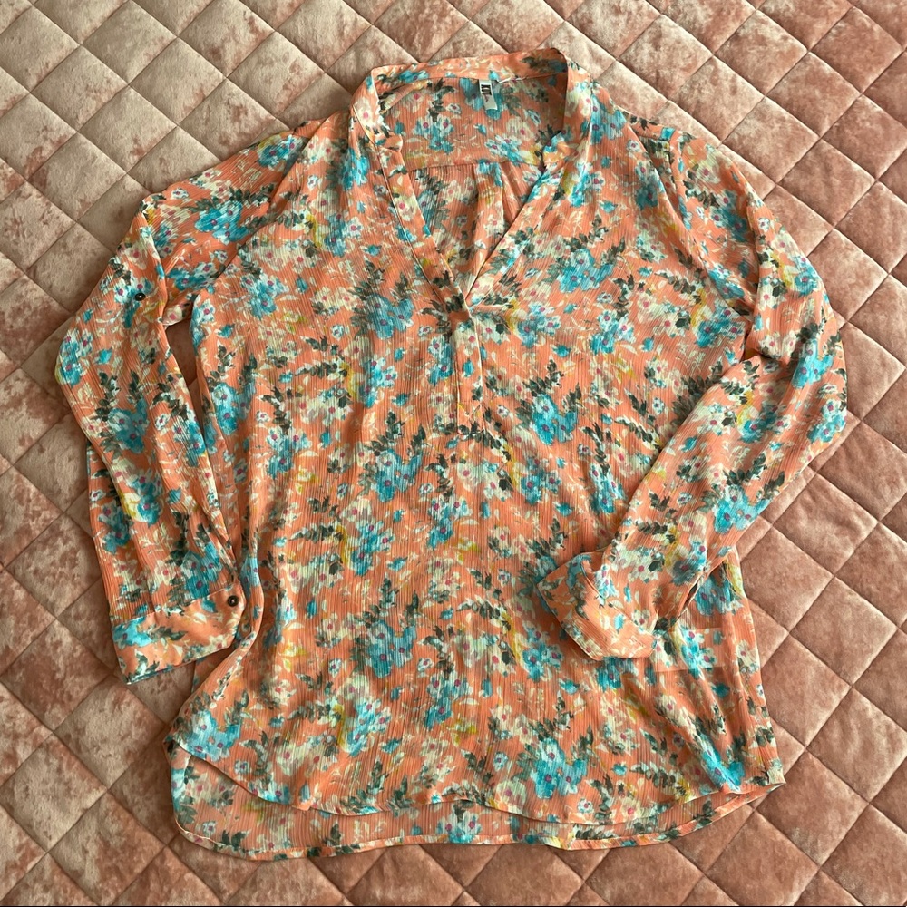 KUT from the Kloth Sheer Floral Blouse